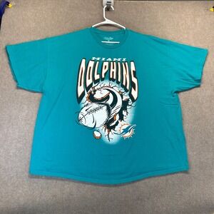 Miami Dolphins Junk Food T Shirt Size 2XL Short Sleeve Cotton Big Print Football